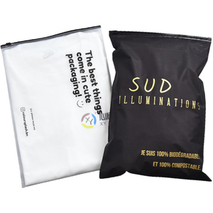 <strong>Custom</strong> Logo Printing Slide Matte Frosted Zipper <strong>Plastic</strong> Bags Black Clothing Tshirt Poly <strong>Zip</strong> Bag With Own Logo - Product Image 3