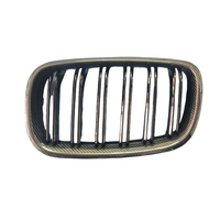 Grille de calandre double ligne pour BMW X5 X6 E70 E71 2009 Carbon Fiber Gloss Black Double Line Front Car Grille Guard