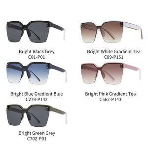 Lunettes <span class=keywords><strong>de</strong></span> soleil mode pour femmes avec grand cadre et verres dégradés Lunettes en matériau PC en noir blanc rose pour la fête - Product Image 4