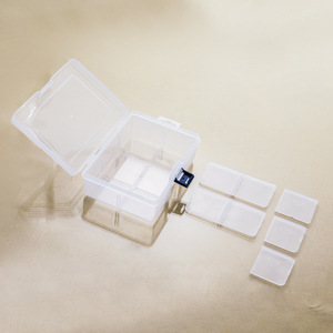 Caja de almacenamiento de plástico transparente desmontable grande de 6 rejillas, herramientas de hardware gruesas rectangulares, accesorios de joyería, inyección de frutas - Product Image 4