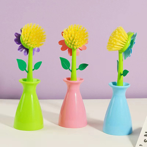 Brosse à récurer de cuisine domestique <span class=keywords><strong>en</strong></span> forme de fleur mignonne brosse à vaisselle durable lavage de vase <span class=keywords><strong>pour</strong></span> pot évier brosse produits propres - Product Image 4