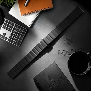 สายนาฬิกาแม่เหล็กสีดำ สายสแตนเลสแบบปรับได้ สำหรับสมาร์ทวอทช์ - Product Image 1