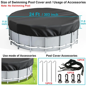 Couverture de <span class=keywords><strong>piscine</strong></span> <span class=keywords><strong>ronde</strong></span> de 24 pieds pour piscines <span class=keywords><strong>hors</strong></span> <span class=keywords><strong>sol</strong></span> Protecteur de couverture de <span class=keywords><strong>piscine</strong></span> <span class=keywords><strong>d</strong></span>'hiver - Product Image 3
