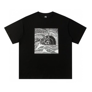 Camiseta Auténtica The North Face de 230g, Cuello Redondo, Manga Corta, Unisex, para Parejas, Moderna, Estampada, Corte Holgado, Resistente al Desgaste - Product Image 1