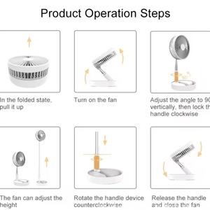 Hot Selling Portable USB Rechargeable <b>Table</b> Fan Adjustable Height Desktop Fan With Strong Wind <b>Folding</b> Telescopic Design - Product Image 4