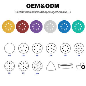 Производство наждачной бумаги P80 диск 5 дюймов 125 мм 8 отверстий крюк и петля Автомобильная шлифовальная бумага - Product Image 6