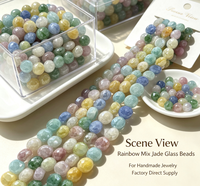 Perles de verre plates en jade de 8 mm, perles rondelles à facettes, perles intercalaires lâches pour la fabrication de bijoux DIY, bracelets, colliers et accessoires