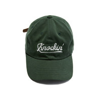Casquette de baseball décontractée OGARP KNOCKIN LOGO B.B verte en toile 100 % coton, multi-panneaux, broderie du logo sur le devant, ajustable, toutes saisons