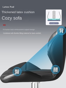 Eenvoudige zwarte verstelbare barkruk met rugleuning, comfortabele lounge hoge stoelen, moderne draaibare eetkamerstoel - Product Image 2