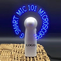 Ventilateurs LED portables miniatures programmables avec message personnalisé, commande par bouton pour mariages, concerts, éclairage portable USB/batterie, usage domestique