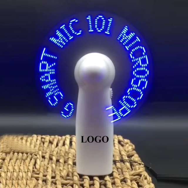 Portable Mini Programmable Custom Message LED Fans Button Control for Wedding Concerts Handheld Light-up USB/Battery Household