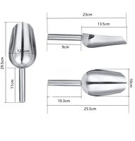 Pelle utilitaire en acier inoxydable pour farine de glace, pelle pour grains de café, thé en vrac, pelle pour glace, bonbons, pop-corn, sucre, pelle pour la maison