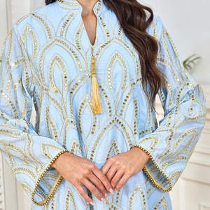 Nuovo Abito Lungo da Donna Mediorientale, Veste Araba alla Moda con Dettagli in Perle, Gonna Lunga - Product Image 2