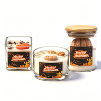 Bougie parfumée artisanale ESUN en cire de soja dans un bocal en verre pour Halloween et les fêtes ESUN