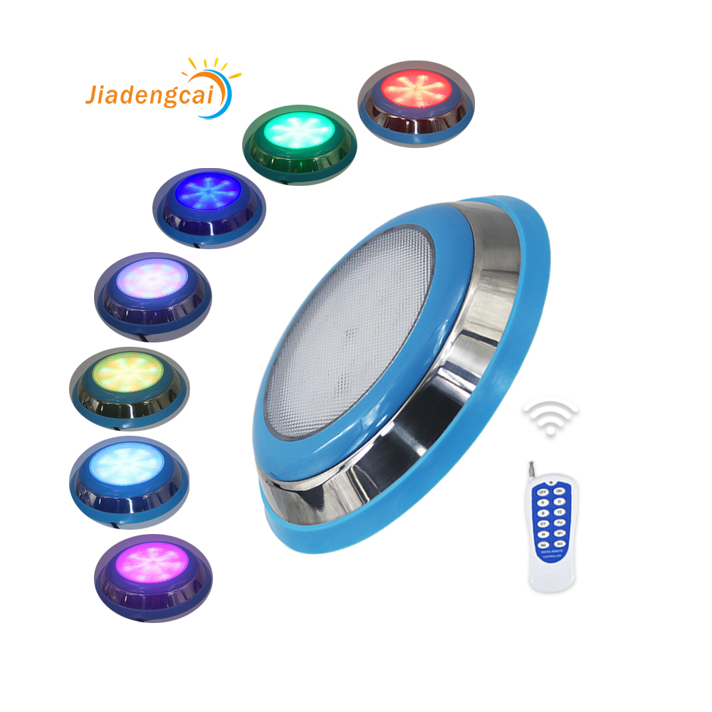 New Cover Anti-Glare Wall Mounted RGB Pool Light IP68 Waterproof Underwater Light RGB Rf Controller Swimming Pool Light