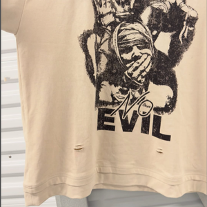 Logo personnalisé 100% coton été lavage à l'acide vaporisateur double manches en détresse impression haute couture décontracté surdimensionné T-shirts pour hommes - Product Image 5