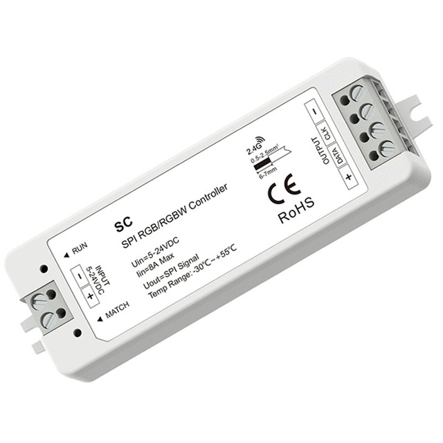 SC 5V 12V 24V Pixel Led Controller RF2.4G Wireless SPI(TTL) Pixel Light Controller Dimmer for RGB RGBW Addressable Led Strip
