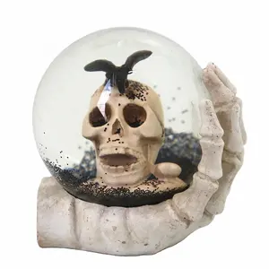 The Skull Hand with Dead Head Water Globe Snow Ball 100mm for Home Decor Gift Collectible