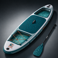 Planche à pagaie gonflable transparente avec deux zones claires en EVA pour les sports nautiques sur lac, plage et océan