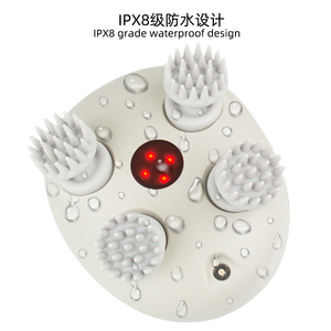 Masseur de tête électrique sans fil à 2 vitesses avec 88 nœuds en silicone, brosse à shampooing miniature portative pour chats, masseur de tête pour chats - Product Image 3