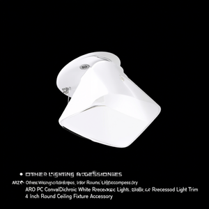 Accessorio per Plafoniera Rotonda da 4 Pollici ARO PC, Cornice Conica Dicroica Bianca per Illuminazione a Incasso - Product Image 3