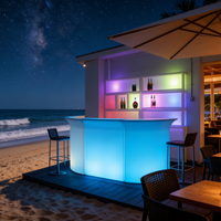 Bar mobile solaire LED moderne, comptoir de bar de discothèque, station de bar portable pour événements, bars pour discothèques, salon de fête en plein air