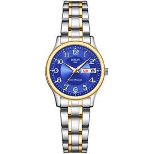 Reloj de Cuarzo de Lujo para Mujer, Reloj de Pulsera de Acero Inoxidable Dorado, Reloj de Dama con Calendario - Product Image 6