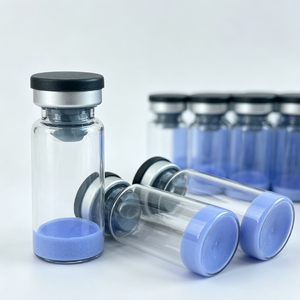 Fournisseurs en gros de poudre lyophilisée de peptide GHK-CU en flacon en verre, peptide de cuivre bleu, matière première cosmétique pour les soins de la peau - Product Image 3