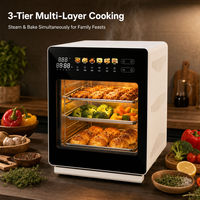 Four à vapeur et à cuisson 18L, four électrique de comptoir avec générateur de vapeur, 1600W, commande tactile