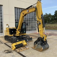 Mini-excavatrice Caterpillar 308.5 à bras court, faible nombre d'heures, d'origine CAT, avec lame de bouteur et ligne de marteaux