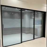 Porte coulissante pliante en aluminium, cadre de haute qualité, porte coulissante en verre en aluminium, porte coulissante fine pour maison