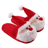 Pantoufles d'intérieur moelleuses pour femmes Pantoufles de chambre à coucher du père Noël Pantoufles de Noël