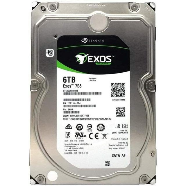 Exos 7E8 6TB 3.5 Inch Internal Hard Drive SATA 6Gb s 7200 RPM Enterprise Storage
