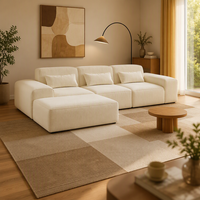 VONLIVA US-Lager Sofort Lieferbar Schwarzes Cord 4-Sitzer Modulares Ecksofa Komprimiertes Sofa Versand in 3 Tagen Kostenloser Versand