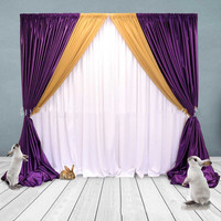 Janelove-Rideau de fond de scène de mariage personnalisé, rideau circulaire, drapé pour mur, tuyau de bricolage en aluminium, 3m x 3m, toile de fond réglable