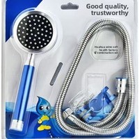 Kit de Douche Complet pour Salle de Bain : Tête de Douche, Tuyau et Accessoires – Design Moderne Minimaliste Brossé, Portable