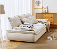 Canapé modulaire en tissu de lin doux et simple, meubles de salon, chaise longue, canapé-lit lavable, ensemble de canapé modulaire d'angle