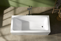 Baignoire autoportante rectangulaire en acrylique MC8003 pour intérieur, avec fonction de trempage profond, idéale pour les salles de bain d'appartements et d'hôtels