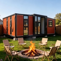 Maison conteneur de luxe pliable et extensible 20/40 pieds, préfabriquée, modulaire, mini-maison, logement pour personnel d'hôtel, bureau, hébergement moderne