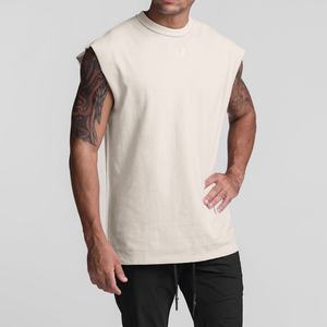 Camiseta Deportiva de Algodón de Gran Tamaño, Transpirable, de Punto, Personalizada de Alta Calidad, sin Mangas, con Cuello Redondo, Estilo Vintage para Hombre - Product Image 6