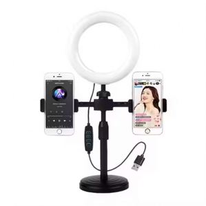 Hot Selling 6inch Mini Ring Light Portable Waterproof Dual Phone Live Streaming Stand Card Clip Mounting Clip Card Bed - Product Image 1