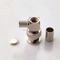 Câble coaxial Belden 1694A 75 ohms pour antenne, connecteur RF coaxial BNC mâle à sertir, coudé à angle droit pour CCTV