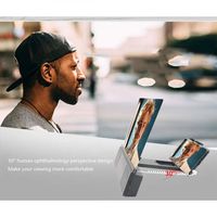 HD 12 Inch 3d Portable Screen Amplifiers With Enlarged Speaker Magnifying Desktop Bracket