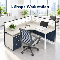 Poste de travail de bureau moderne modulaire avec cloison et armoire de rangement, bureau pour espace de travail partagé ouvert