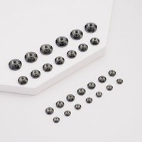 Strass en résine époxy noir diamant 6 mm, dos plat, trou central, à coudre, motif crâne gothique, marque YAXI, modèle 215-6