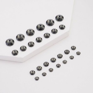Dramáticas cuentas de diamante negro de 6 mm con resina epoxi, parte trasera plana, orificio central, <span class=keywords><strong>para</strong></span> coser, estilo gótico de calavera, marca YAXI, modelo 215-6 - Product Image 1