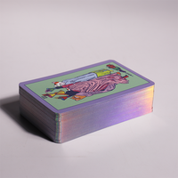 Cartes de tarot personnalisées sur le thème des chats avec bordure dorée, emballage cadeau écologique et durable
