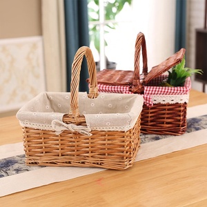 <span class=keywords><strong>Panier</strong></span> de <span class=keywords><strong>rangement</strong></span> en <span class=keywords><strong>osier</strong></span> tissé à la main, corbeille pour jardin, pique-nique, avec poignée, livraison gratuite - Product Image 3