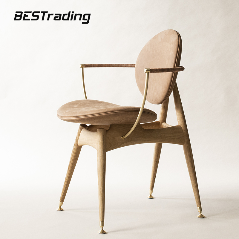 Итальянский роскошный современный дизайн гостиничная мебель для дома из массива дерева кожаный обеденный стул с мягкой обивкой