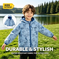 OEM Maßgeschneiderte Baby Kinder Wasserdichte Atmungsaktive Winddichte Fleece PU-Leder Kapuzenjacke mit Reißverschluss für Unisex Kinder Jungen